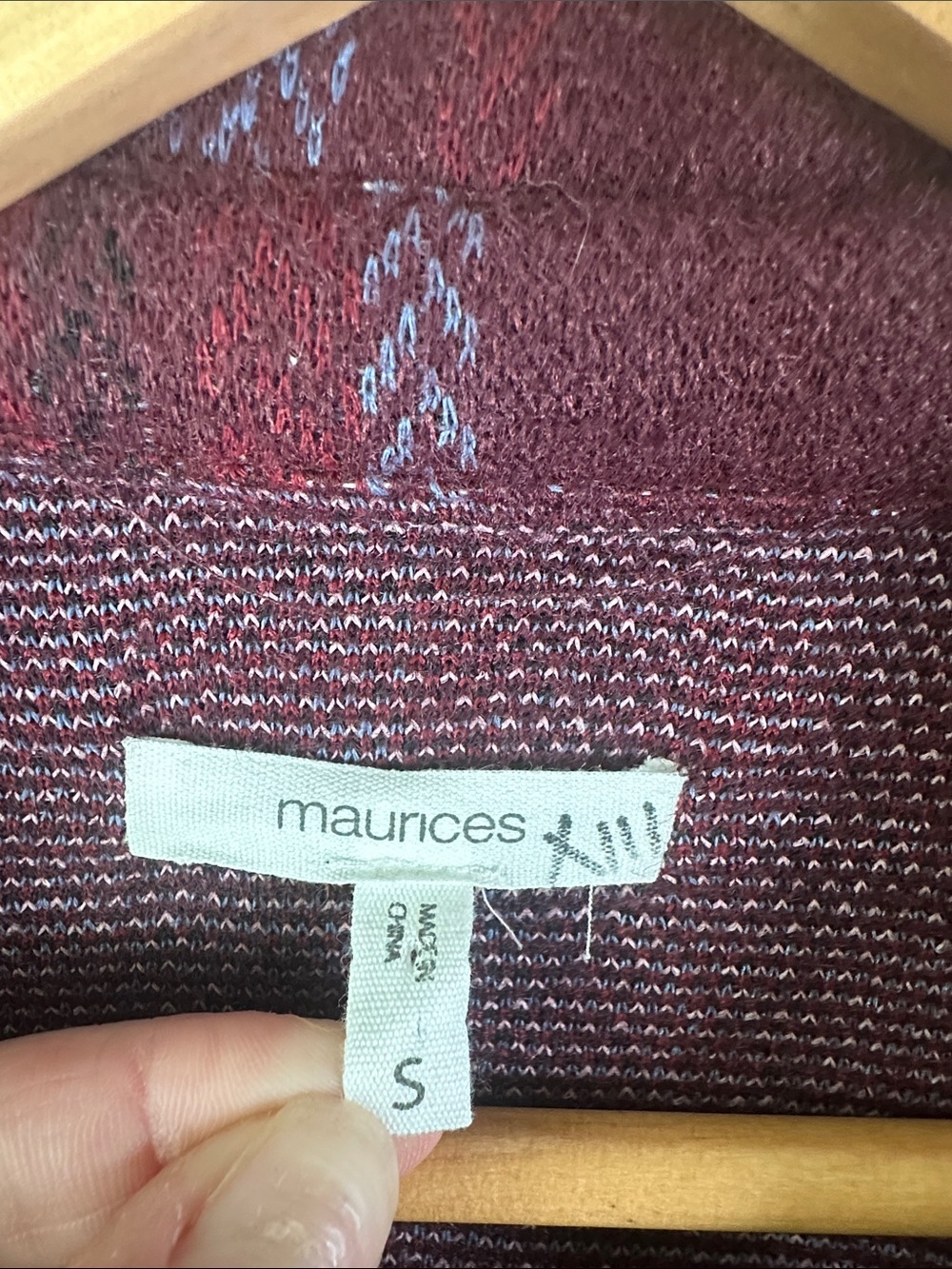 Maurices Burgundy Plaid Button-Front Shacket - Picture 2 of 4